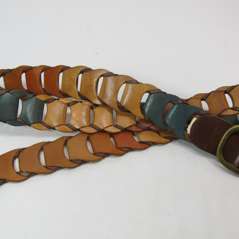 Multi Color Leather Patchwork Belt Adjustable - image 4